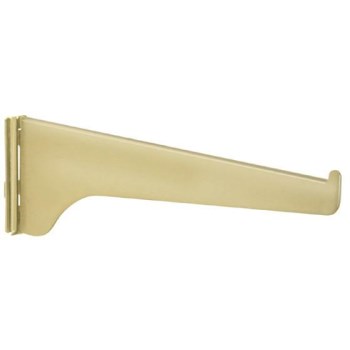 Boltless Shelf Bracket, Satin Brass 12"