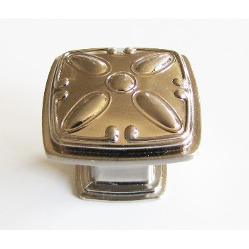 Square Designer Knob,  Satin Nickel ~ 1 1/4"