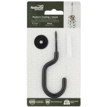 Ceiling Hook, Black - 3-11/32"