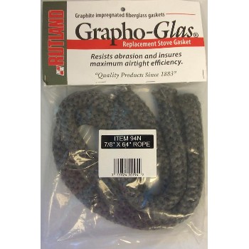 Rutland 94N Woodstove Gasket, Black Rope  ~  7/8" x 64" 