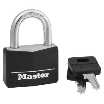 Master Lock 141D Covered Padlock  Black   1-9/16"