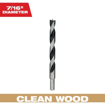 Drill Bit ~ Brad Point Wood Boring ~ 7/16" x 5.25"