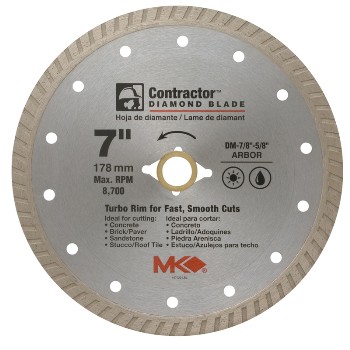 Mk Diamond 167022 Diamond Saw Blade, 7"