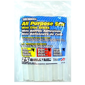 FPC Surebonder DT-25 Mini Glue Sticks, Bag of 25 - 7/16"