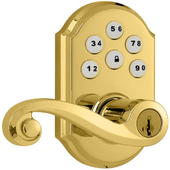Kwikset 99110-007 Touchpad Electronic Tuscan Lever, SmartCode ~ Polished Brass