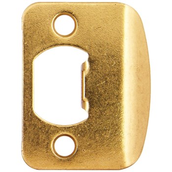 Kwikset 83796-001 Full Lip Round Corner Strike,   Polished Brass Finish ~ 1/4 Round