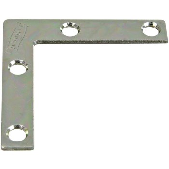 Flat Corner Brace, Zinc Plated ~ 2" x 3/8"