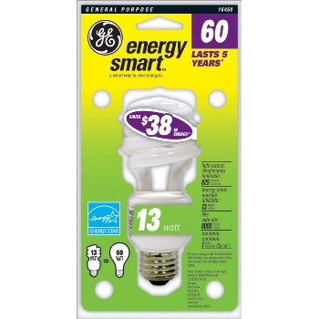 Compact Fluorescent Spiral Bulb, 13 watt 