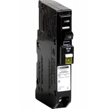 QO Plug-On Neutral CAFCI Circuit Breaker, 1-Pole - 15 Amp