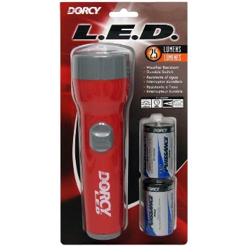 Dorcy Intl 41-2460 LED Plastic 2-D Battery Flashlight ~ 25 Lumen 