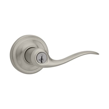 Tustin Keyed Entry Lever with SmartKey, Satin Nickel