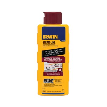 Irwin STRAIT-LINE Permanent Chalk, Red - 6 oz