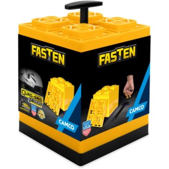 Camco FasTen RV Leveling Blocks - 8-1/2" Square, Yellow, 10-Pack