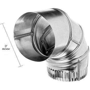 Deflect-O DE903 Aluminum  Vent Elbow ~ 90 Degree