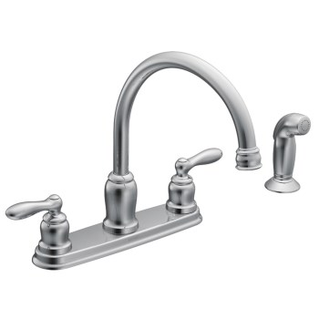 Caldwell Design Two Handle High Arc Kitchen Faucet, Chrome Finish