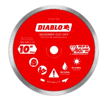 Diablo Diamond Continuous Rim Cut Off Disc   10"