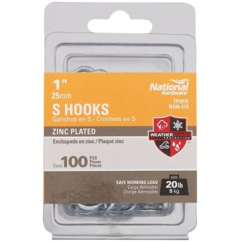 Heavy Open S Hook - 1"