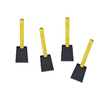 Jen 00001 Poly  Foam Brush,  4-Pack ~ 1"