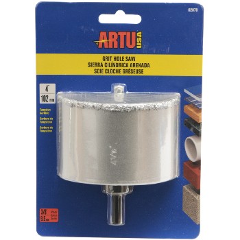 Artuusa 02870 Grit Hole Saws W/arbor & Pilot Bit