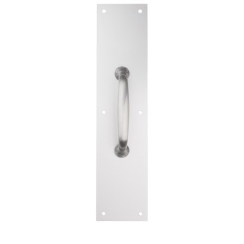 Aluminum Pull Plate, Satin Nickel - 3-1/2" x 15"