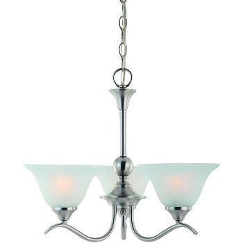 3 Light Chandelier, Satin Nickel