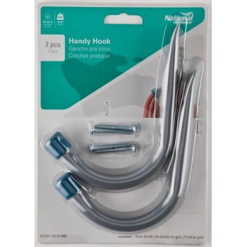 Handy Hook, Gray - 4-3/4", 2pk