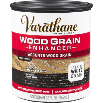 Rust-Oleum 314089 Varathane Wood Grain Enhancer, White ~ Quart