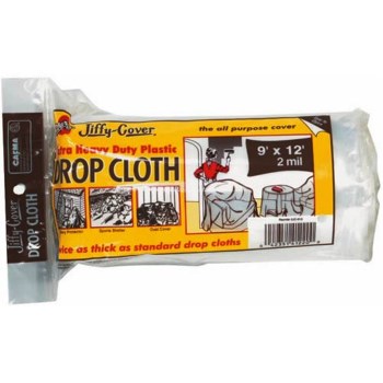 Plastic Drop Cloth,  9 Ft x 12 Ft x 2 Mil