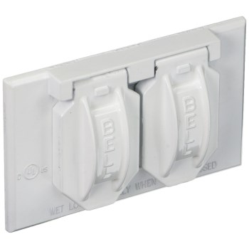 Duplex Cover, Weatherproof Single Gang White