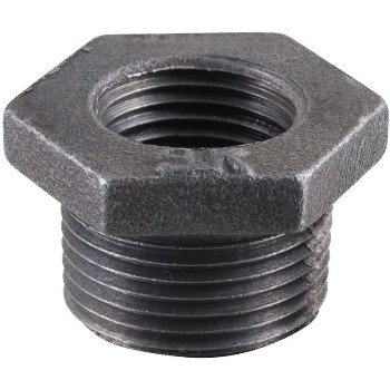 Malleable Hex Bushing, Black ~ 1/4" x 1/8"