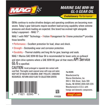 MAG 1 - 80W-90 Marine Lower Unit Gear Oil, 1 Qt
