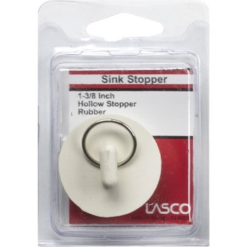 Larsen Hollow Rubber Sink Stopper, White - 1-1/4" to 1-3/8"