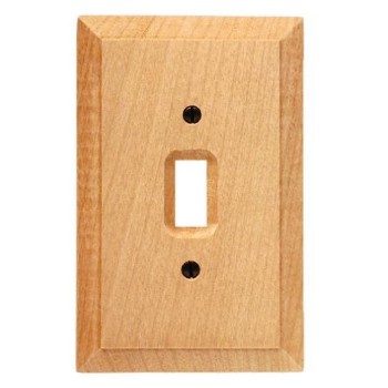 American Tack/Hardware 180T Switch Plate, Unfinished Wood,  Single Toggle 