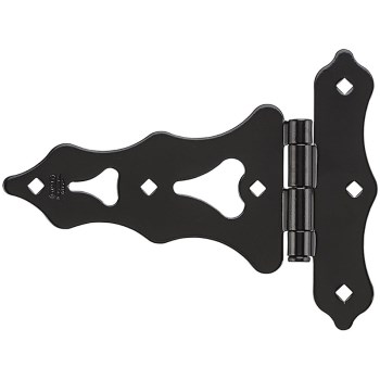 Ornamental T-Hinge, Black ~ 8"