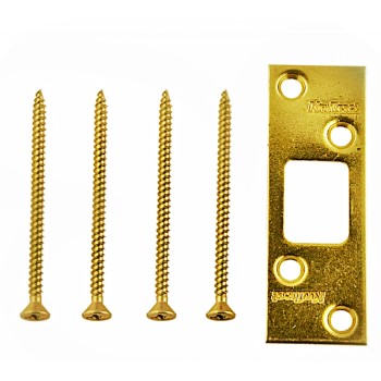 Maximum Security Deadlock Strike, Polished Brass Finish ~ 1.25" W x 3 5/8" H