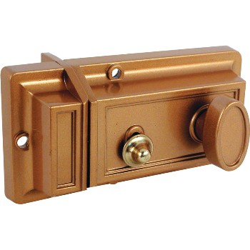 PrimeLine/SlideCo U9967 Nite Latch &amp; Lock Cylinder ~ Brass Finish