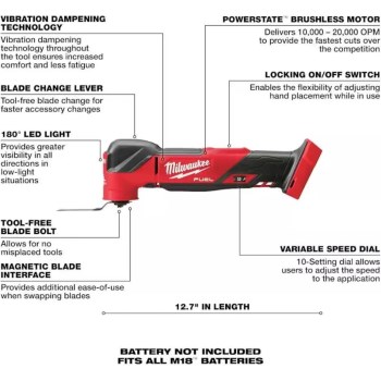 Milwaukee M18 FUEL Oscillating Multi-Tool (Tool Only)
