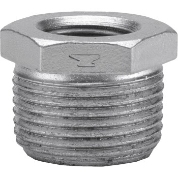 Hex Bushing, Galvanized Steel - 1" x 3/8"