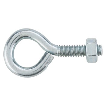 Eye Bolt with Hex Nut, Zinc Plated - 1/4" x 2"