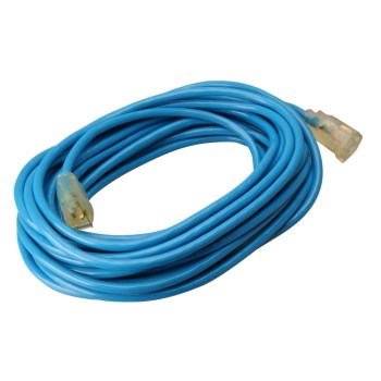 Indoor/Outdoor 12/3 Extension Cord, Blue ~ 50 Ft