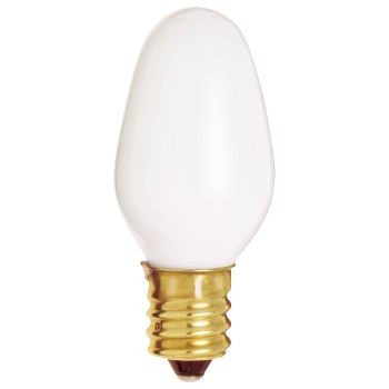 Satco 7W C7 Night Light Bulb, White - 2pk