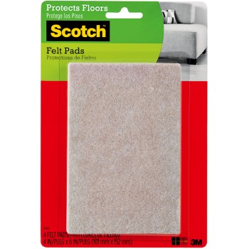 Scotch™   Rectangle Felt Pads, Beige ~ 4" x 6"