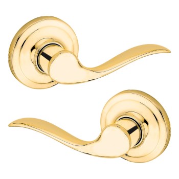 Kwikset Tustin Half Dummy Lever, Polished Brass - Right Hand