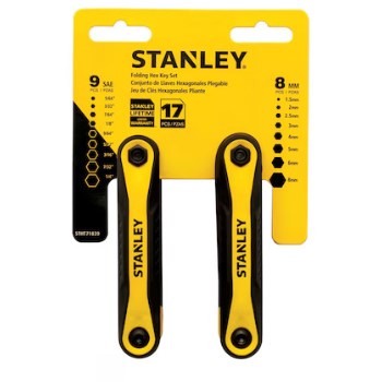 Stanley Folding Hex Key Set, SAE/Metric - 17pc