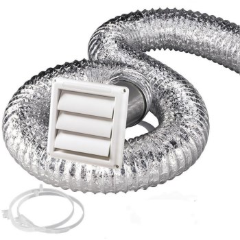 Dryer Vent Kit, Louver - White, 8ft