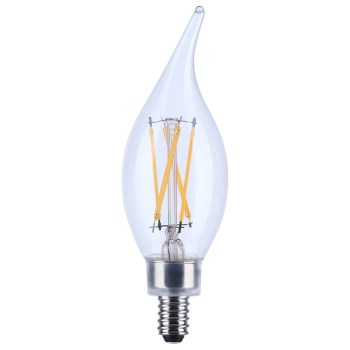 Satco 4W LED CA10 Candelabra Bulb, Clear - E12