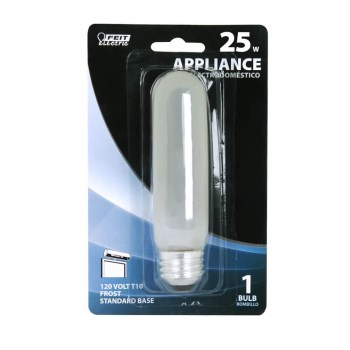 Tubular Light Bulb, Frost 120 Volt 25 Watt