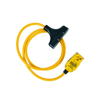 12/3 SJTW GFCI Tri-Tap Extension Cord - 6 Ft, Yellow