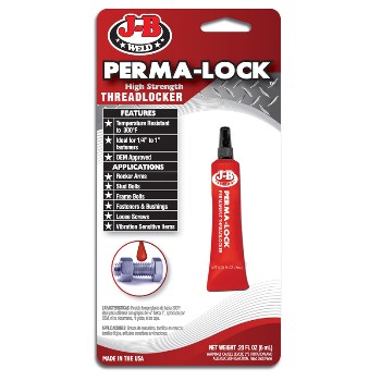 J-B Weld 27106 Perma-Lock High Strength Threadlocker, Red ~ .20 Fl Oz