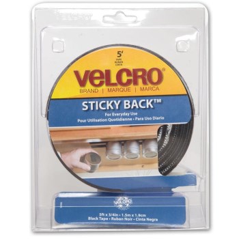 Black Sticky Back Velcro Tape 5' x 3/4" 